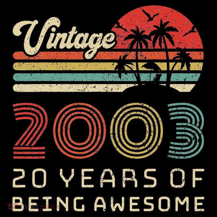 20 Year Old Birthday Vintage 2003 20th Birthday Tall T-Shirt