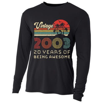 20 Year Old Birthday Vintage 2003 20th Birthday Cooling Performance Long Sleeve Crew