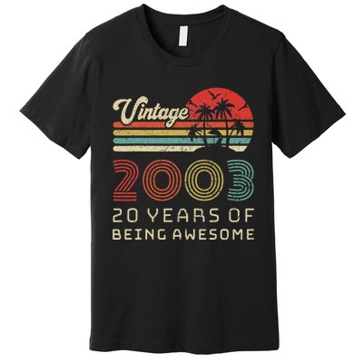 20 Year Old Birthday Vintage 2003 20th Birthday Premium T-Shirt