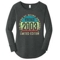 20 Year Old Gift Teen Vintage 2003 20th Birthday Women's Perfect Tri Tunic Long Sleeve Shirt