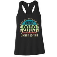 20 Year Old Gift Teen Vintage 2003 20th Birthday Women's Racerback Tank