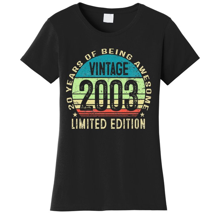 20 Year Old Gift Teen Vintage 2003 20th Birthday Women's T-Shirt