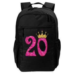 20 Year Old Gifts 20th Birthday Queen crown Pink Daily Commute Backpack