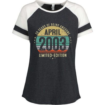 20 Year Old Vintage April 2003 20th Birthday Teens Enza Ladies Jersey Colorblock Tee