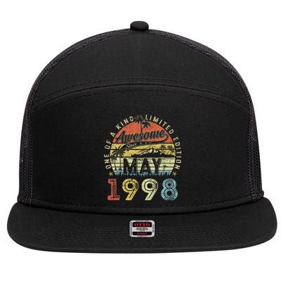 25 Year Old Awesome Since May 1998 25th Birthday 7 Panel Mesh Trucker Snapback Hat