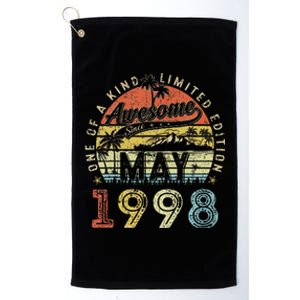 25 Year Old Awesome Since May 1998 25th Birthday Platinum Collection Golf Towel