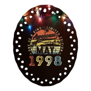 25 Year Old Awesome Since May 1998 25th Birthday Ceramic Oval Ornament