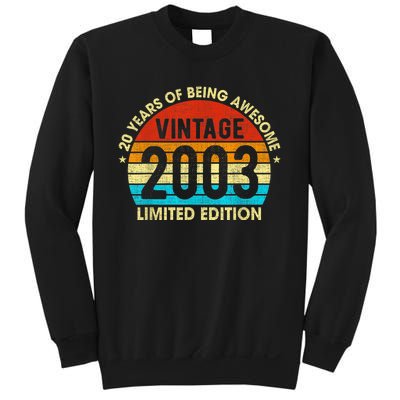 20 Years Old Gift Vintage 2003 Limited Edition 20th Birthday Sweatshirt