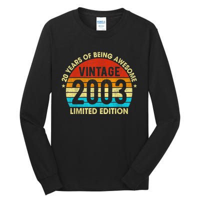 20 Years Old Gift Vintage 2003 Limited Edition 20th Birthday Tall Long Sleeve T-Shirt