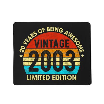 20 Years Old Gift Vintage 2003 Limited Edition 20th Birthday Mousepad