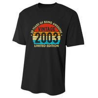 20 Years Old Gift Vintage 2003 Limited Edition 20th Birthday Performance Sprint T-Shirt