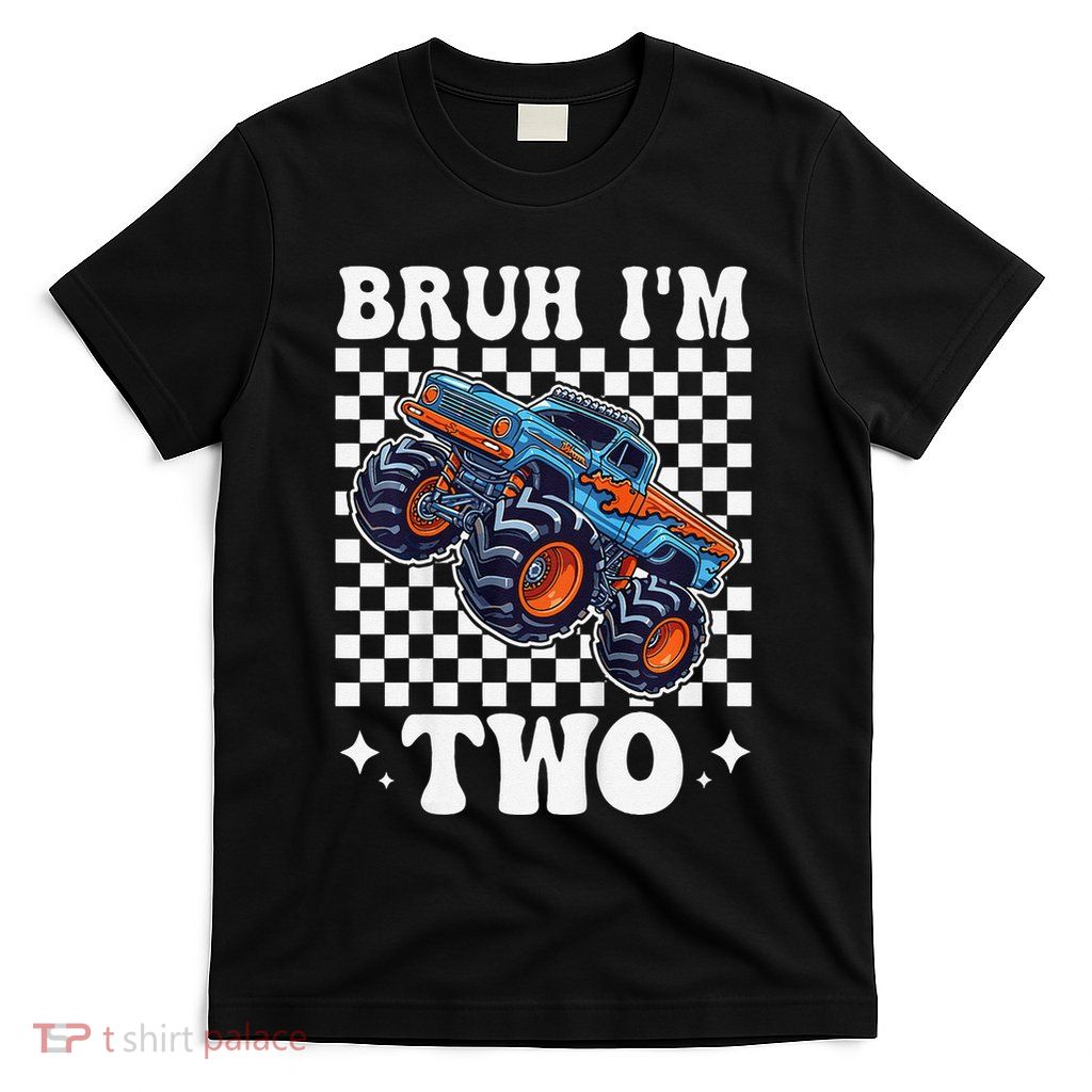 2 Years Old Boy Girl Bruh IM 2 Birthday Monster Truck T-Shirt