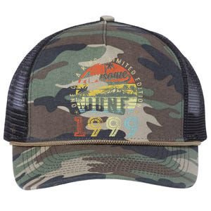 24 Year Old Awesome Since June 1999 24th Birthday Retro Rope Trucker Hat Cap