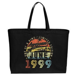 24 Year Old Awesome Since June 1999 24th Birthday Cotton Canvas Jumbo Tote