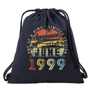 24 Year Old Awesome Since June 1999 24th Birthday Drawstring Bag