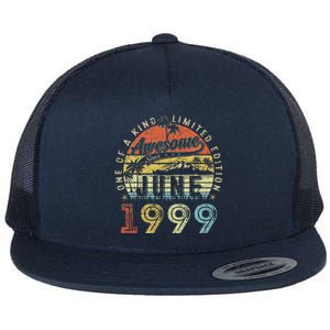 24 Year Old Awesome Since June 1999 24th Birthday Flat Bill Trucker Hat