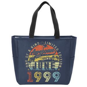 24 Year Old Awesome Since June 1999 24th Birthday Zip Tote Bag