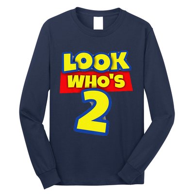 2 Year Old Birthday Party Toy Theme Look WhoS 2 Long Sleeve Shirt