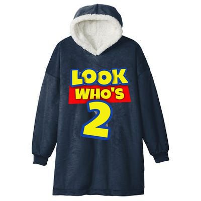 2 Year Old Birthday Party Toy Theme Look WhoS 2 Hooded Wearable Blanket