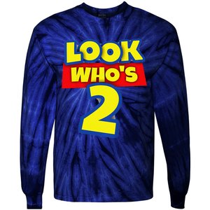 2 Year Old Birthday Party Toy Theme Look WhoS 2 Tie-Dye Long Sleeve Shirt