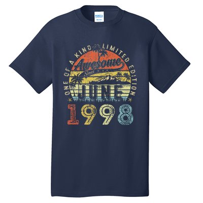 25 Year Old Awesome Since June 1998 25th Birthday Tall T-Shirt