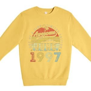 26 Year Old Awesome Since June 1997 26th Birthday Premium Crewneck Sweatshirt