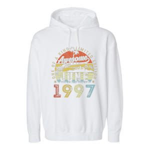 26 Year Old Awesome Since June 1997 26th Birthday Garment-Dyed Fleece Hoodie