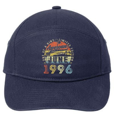 27 Year Old Awesome Since June 1996 27th Birthday 7-Panel Snapback Hat