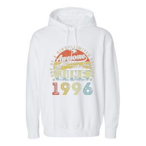 27 Year Old Awesome Since June 1996 27th Birthday Garment-Dyed Fleece Hoodie