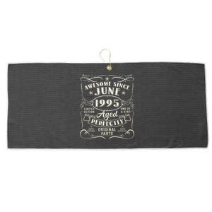 28 Year Old Awesome Since June 1995 28th Birthday Large Microfiber Waffle Golf Towel