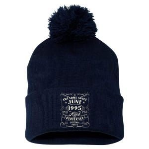 28 Year Old Awesome Since June 1995 28th Birthday Pom Pom 12in Knit Beanie