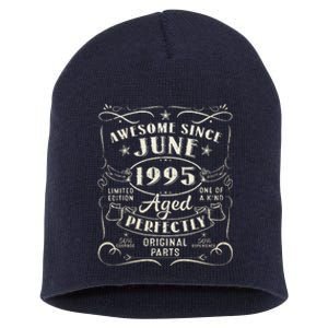 28 Year Old Awesome Since June 1995 28th Birthday Short Acrylic Beanie