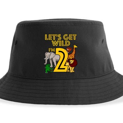 2 Year Old Zoo Birthday Safari Jungle Animal 2nd Gift Sustainable Bucket Hat