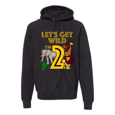 2 Year Old Zoo Birthday Safari Jungle Animal 2nd Gift Premium Hoodie