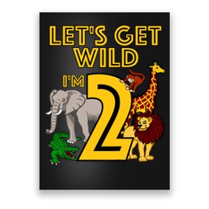 2 Year Old Zoo Birthday Safari Jungle Animal 2nd Gift Poster