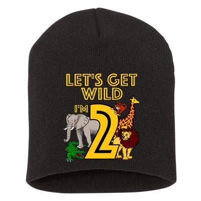 2 Year Old Zoo Birthday Safari Jungle Animal 2nd Gift Short Acrylic Beanie