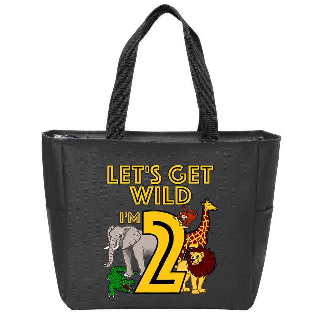 2 Year Old Zoo Birthday Safari Jungle Animal 2nd Gift Zip Tote Bag
