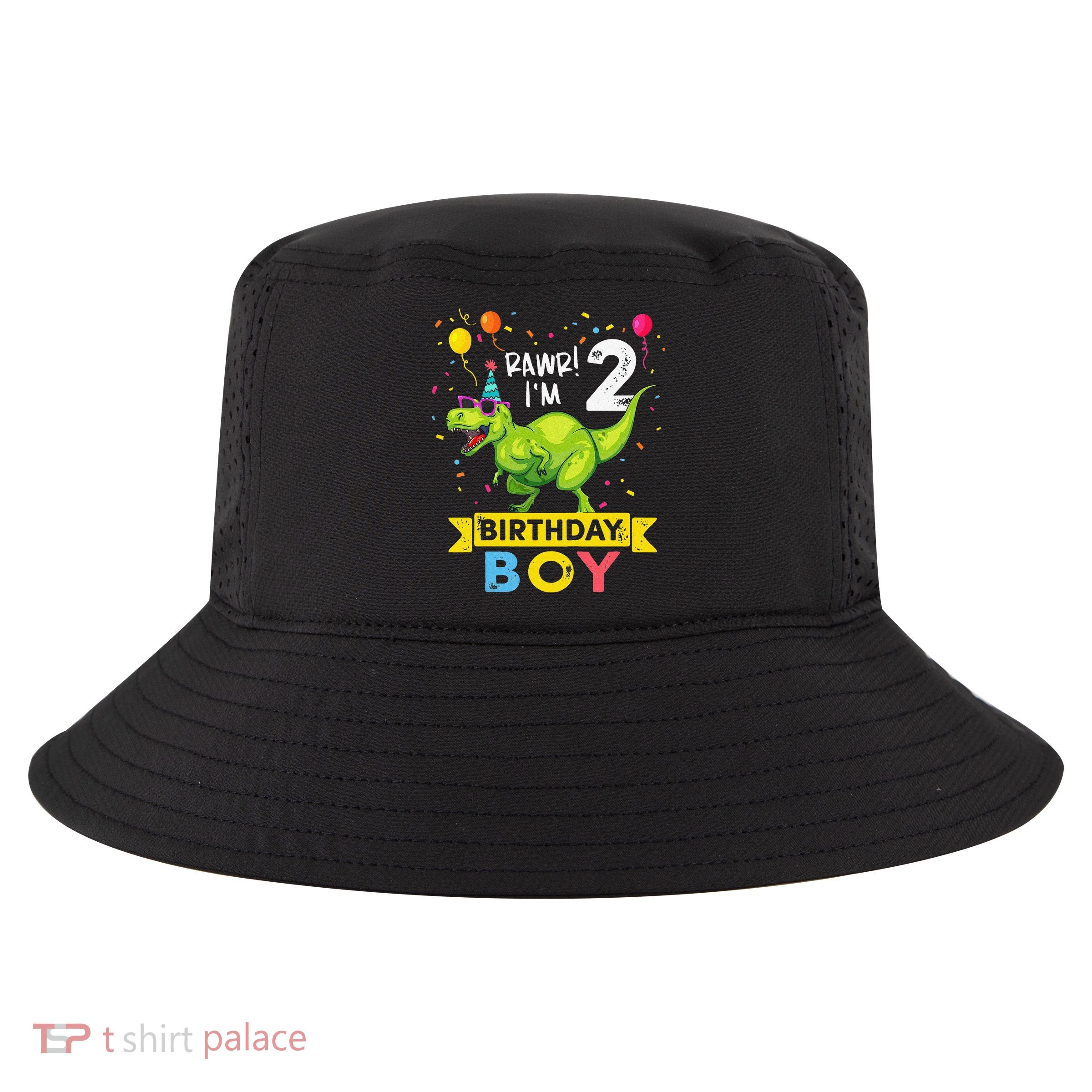 2 Year Old 2nd Birthday Boy T Rex Dinosaur T Cool Comfort Performance Bucket Hat