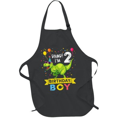 2 Year Old 2nd Birthday Boy T Rex Dinosaur T Apron