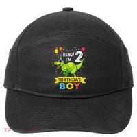 2 Year Old 2nd Birthday Boy T Rex Dinosaur T 7-Panel Snapback Hat