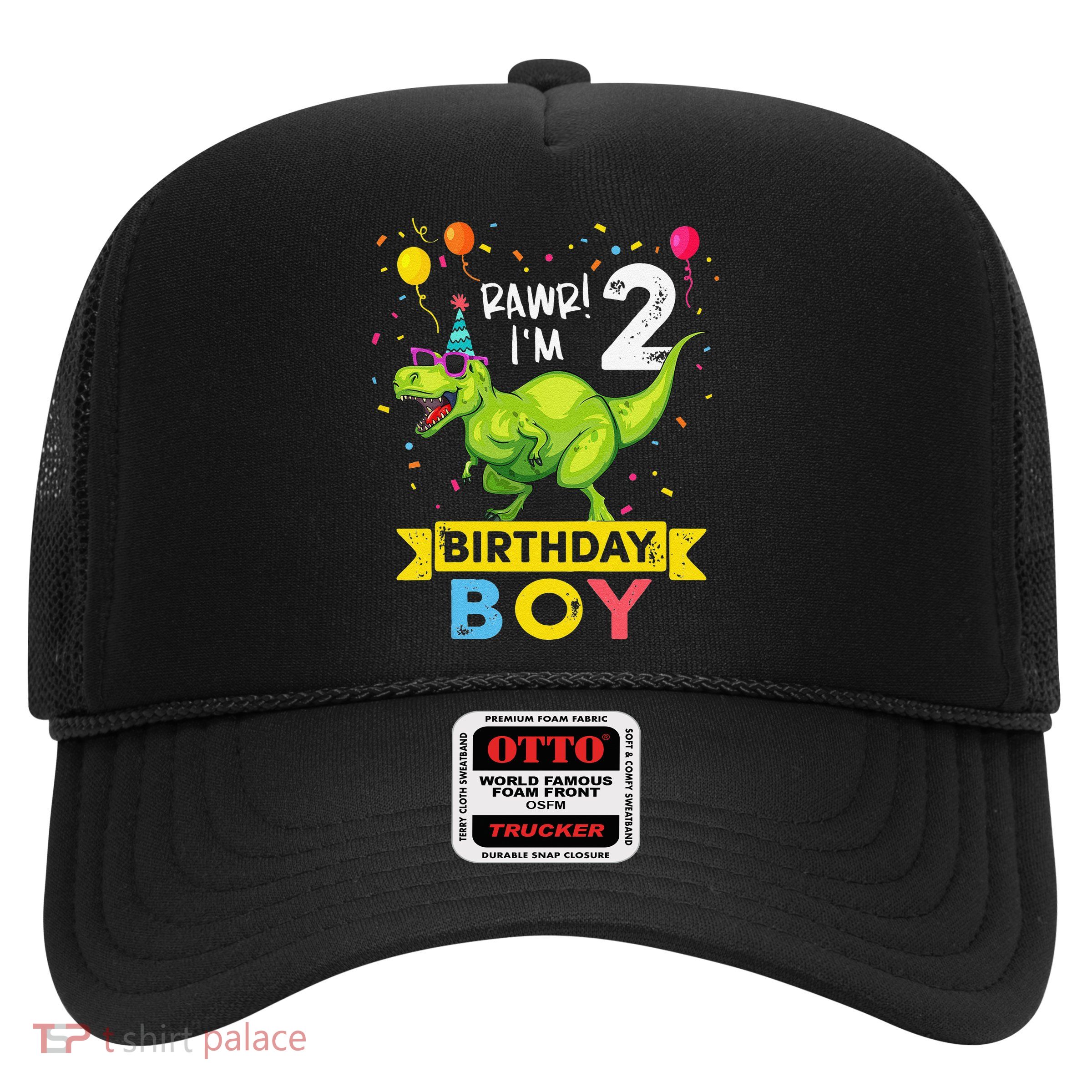 2 Year Old 2nd Birthday Boy T Rex Dinosaur T Trucker Hat