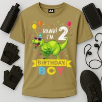 2 Year Old 2nd Birthday Boy T Rex Dinosaur T Performance Shirt