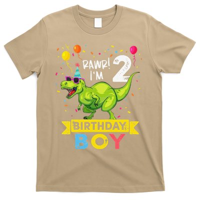 2 Year Old 2nd Birthday Boy T Rex Dinosaur T T-Shirt