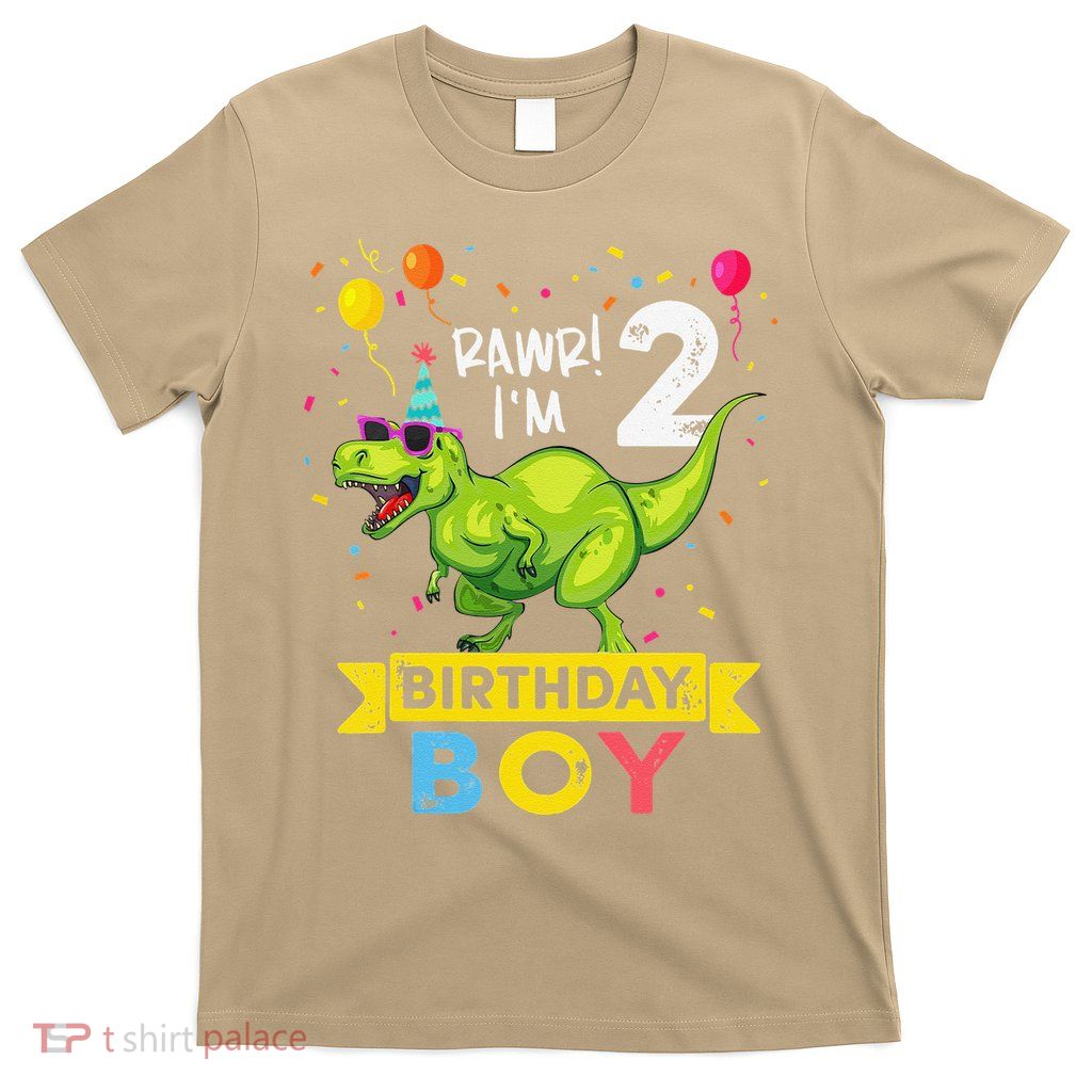 2 Year Old 2nd Birthday Boy T Rex Dinosaur T T-Shirt