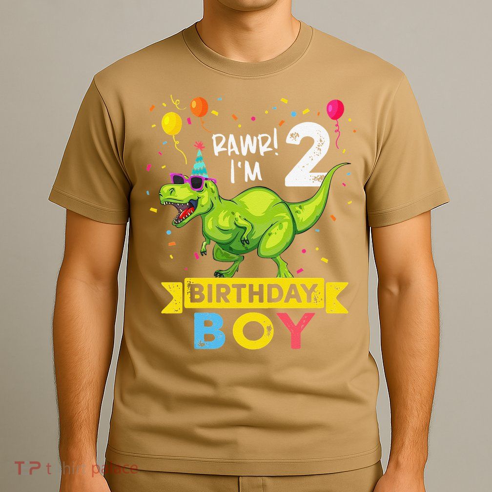 2 Year Old 2nd Birthday Boy T Rex Dinosaur T T-Shirt