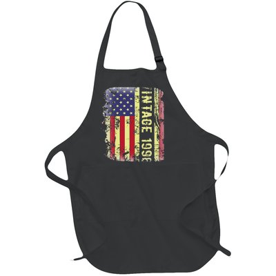 27 Year Old Gifts Vintage 1996 American Flag 27th Birthday Full-Length Apron With Pockets