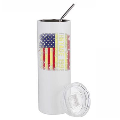 27 Year Old Gifts Vintage 1996 American Flag 27th Birthday Stainless Steel Tumbler