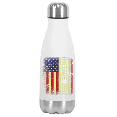 27 Year Old Gifts Vintage 1996 American Flag 27th Birthday Stainless Steel Insulated Water Bottle