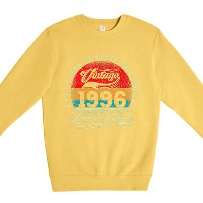 27 Year Old Gifts Vintage 1996 Limited Edition 27th Birthday Premium Crewneck Sweatshirt