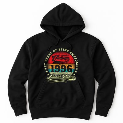 27 Year Old Gifts Vintage 1996 Limited Edition 27th Birthday Hoodie